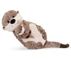 NICI- Cojín Nutria y Odalina 40x20cm Gris-Almohada sostenible y mullida, niñas, bebés y Amantes de los Peluches, Ideal para casa, la guardería o de Viaje (49169)
