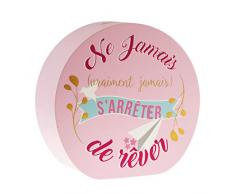 Enesco 700191 - Hucha con Texto NE Jamais sarrierter de Rever, Color Rosa