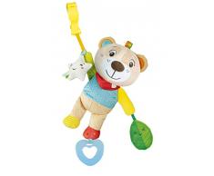 Clementoni- Osito Peluche Actividades, peluche100% Lavable para bebé Desde 0 Meses, para Llevar y Colgar, con mordedor y sonajero (17788), Multicolor