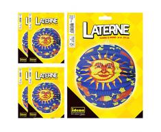 Idena 90119 - Linterna sol y luna, 5 piezas, diámetro 26 cm, linterna, linterna de papel, San Martín