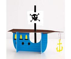 Unique Centro de mesa de barco pirata 78418 | azul | 1 unidad