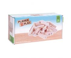 New Classic Toys P2EPW30 Tablones de Madera, 30 Piezas, Grandes pilares, Color Natural