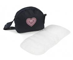 Bayer Chic 2000-Bolso, Bolso Cambiador de muñecas, Accesorio Azul Marino y Rosa, Color Melange Grey Navy (853-26)