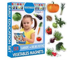 magdum Verduras Imanes Foto Real Infantil para niños - Imanes Nevera Grandes - Juguetes EDUCATIVOS bebé 3 años - Imanes Pizarra magnética para Aprender - Teatro de imán para niños