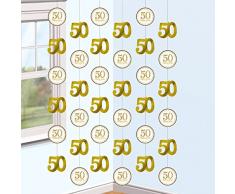 Amscan International – 9902216 2 m brillante Golden aniversario pristmatic cadena Kit de decoración