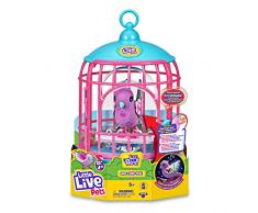 Little Live Pets - Jaula Pájaros Parlanchines, Mascota interactiva con más de 20 Sonidos y reacciones, Repite lo Que Dices, con Caja para guardarlo, para niños y niñas Desde 5 años, Famosa (LPB15000)