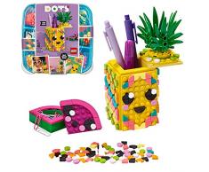 LEGO DOTS - Portalápices Piña, estuche creativo de juguete a partir de 6 años para construir y diseñar portalápices con forma de fruta, incluye piezas decorativas de colores (41906)