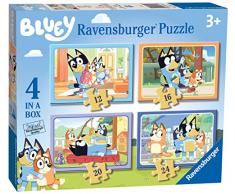 Ravensburger - Puzzle Bluey, Colección Puzzle 4 in a box, 10, 12, 14, 16 Piezas, Puzzle para Niños, Edad Recomendada 3+ Años