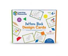 Tarjetas para diseñar con bloques geométricos de Learning Resources, reconocimiento de colores, juguete de STEM, 4+ años