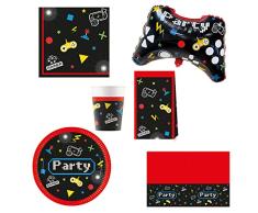 Procos DY10273855 - Juego de platos, servilletas, vasos, bolsas, mantel, globo de aluminio, decoración de mesa, decoración de cumpleaños