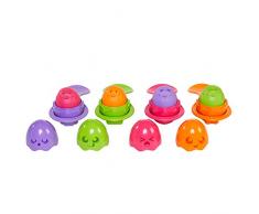 Toomies de Bizak, Set de Huevos y Cucharas, Huevos Encajables Bebé, Juego para Aprender Formas y Colores, Incluye 4 Huevos y 4 Cucharas