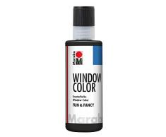 Marabu 04060004873 Window Color fun & fancy, color negro suave, 80 ml, a base de agua, se puede retirar en superficies lisas como vidrio, espejos, azulejos y lámina