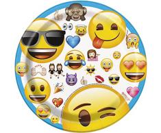 Unique 50603, Mantel de plástico con diseño de Emoji, Pack de 8
