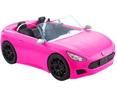 Barbie Descapotable rosa con 2 plazas para muñecas, coche de juguete, regalo para niñas y niños +3 años (Mattel HBT92)