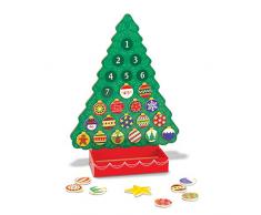 Melissa & Doug Calendario de adviento de madera, cuenta regresiva para la Navidad | Juguete de Navidad | Árbol de Navidad | 3+ | Regalo para niño o niña
