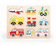 Small Foot by Legler Puzzle de Madera 9 Siluetas de vehículos