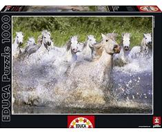 Puzzles Educa - Caballos blancos camargue, puzzle de 1000 piezas (15988)