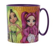 ALMACENESADAN, 2065; Taza de plástico reutilizable apta para microondas, de la licencia de RAINBOW HIGH, libre de BPA y capacidad para 350ml
