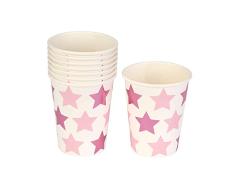 Neviti 775301 Little Star - Vasos de papel (8 unidades, 7,5 x 7,5 x 9 cm), color rosa