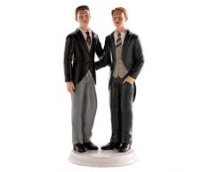 Dekora - Decoracion Tartas de Boda - Figuras de Novios 2 Chicos 20 cm