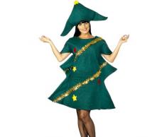 Smiffys-28265 Disfraz de árbol de Navidad, con túnica y Gorro, Color Verde, Tamaño único (SmiffyS 28265)