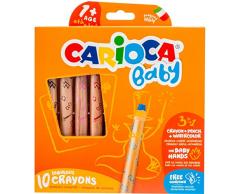 CARIOCA BABY LÁPICES 3in1 | 42818 - Lápices Super Grandes para Niños de 12 Meses, con Sacapuntas, 10 Colores , color/modelo surtido