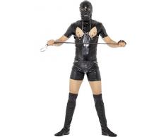 SMIFFY S – Hombre Esclavitud Disfraz, Body Suit, campana, botas überzieher, String Tanga, mordaza y entrerrosca grapas, color negro