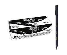 BIC Kids Visa Fino Negro - Rotulador (Fino, Negro, Punta redonda, 2 mm, Negro, Tinta con base de agua)