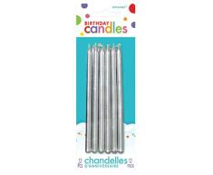 Amscan International 170673 - Vela (12,7 cm), Color Plateado