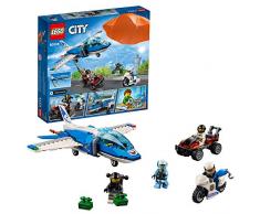LEGO City - Police Policía Aérea: Arresto del Ladrón Paracaidista, Set de Aventuras para Construcción con Paracaídas, Avión y Moto de Juguete (60208)