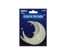 APLI Kids - Bolsa de pegatinas lunas luminiscentes 2uds