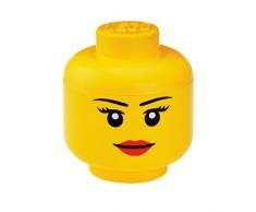 LEGO-Emblemática Cabeza pequeña, Caja de almacenaje apilable, 2,0 l, Amarilla, Niña, Small (#40311725)