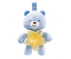 Chicco - Panel De Cuna Osito Buenas Noches, Suave Osito De Peluche con Luces Y Melodías, Color Azul