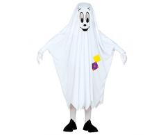 Widmann - Disfraz infantil de fantasma, poncho con cara y parches, manta, fantasma, fantasma, fantasma, disfraz, fiesta temática, carnaval, Halloween.