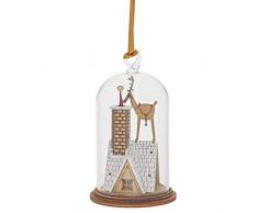 Enesco, Campana de Kloche de Milbrook Santa Claus entrando por la chimenea, madera sostenible
