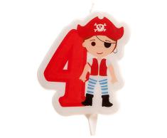 Dekora - Vela de Cumpleaños 2D de Pirata para Tartas Infantiles - Numero 4