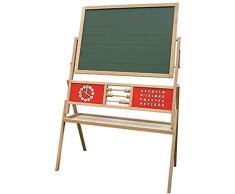 roba Pizarra Giratoria sobre Soporte para Niños - Doble Cara Tiza y Magnética - Ábaco y Estante Integrados - Ancho 83 cm