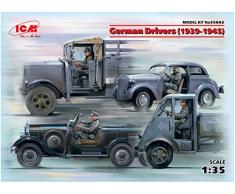 ICM 35642 German Drivers(1939-1945) - Figuras Decorativas (4 Unidades), Color Gris