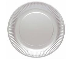 amscan- Platos de papel gris, Color (9915400-215-66)