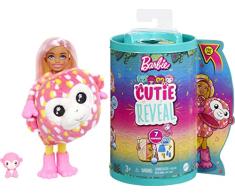 Barbie Chelsea Cutie Reveal Serie Amigos de la jungla Monito Disfraz de mono revela una muñeca articulada con mascota y accesorios sorpresa de moda, juguete +3 años (Mattel HKR14)