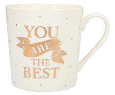 Depesche 5909.022 - Taza de porcelana con asa, 300 ml, con texto You Are The Best, color dorado