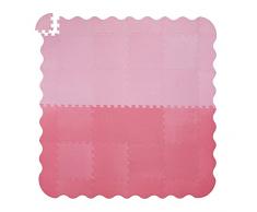 Relaxdays Alfombra Puzle Bebé, 36 Piezas, Suelo Goma EVA, sin Sustancias Nocivas, 1,4m², Colchoneta Niños, Rosado/Fucsia, PE, PEVA, Rosa, Set de 16