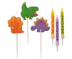 Dekora - Set de Velas de Cumpleaños de Dinosaurios para Decorar la Tarta de Cumpleaños más Monstruosamente Divertidas - 15 Velas