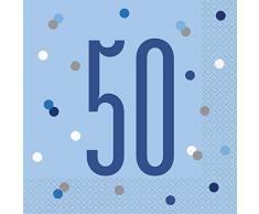 Unique Party- Servilletas de papel, Color blue & silver (83559)