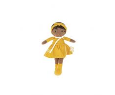 KALOO - Tendresse - Mi Primera Muñeca de Tela Naomie - Muñeca de Trapo 25 cm - Vestido Amarillo - Bonita Caja de Regalo y Cinta Personalizable - Desde el Nacimiento, K200008