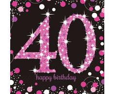 Amscan – 9900603 33 cm Servilletas con motivo de celebración de 40º cumpleaños