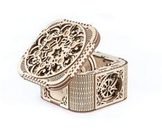 UGEARS Cofre del Tesoro con Llave - Caja Joyero kit modelo mecánico Puzzle de Madera 3D Rompecabezas
