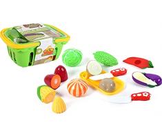 FLYPOPS- Cesta de 8 Verduras para Cortar Velcro y Cuchillo, Color Verde (MGM 018945)