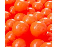KiddyMoon 100 ∅ 6Cm Bolas Colores De Plástico para Piscina Certificadas para Niños, Naranja