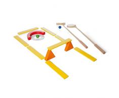Buiten speel minigolf Juego con Dos Bolas de Golf-Clubs y Dos de Madera (Multicolor)